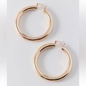 18K Gold-Plated Large Hoop Earrings